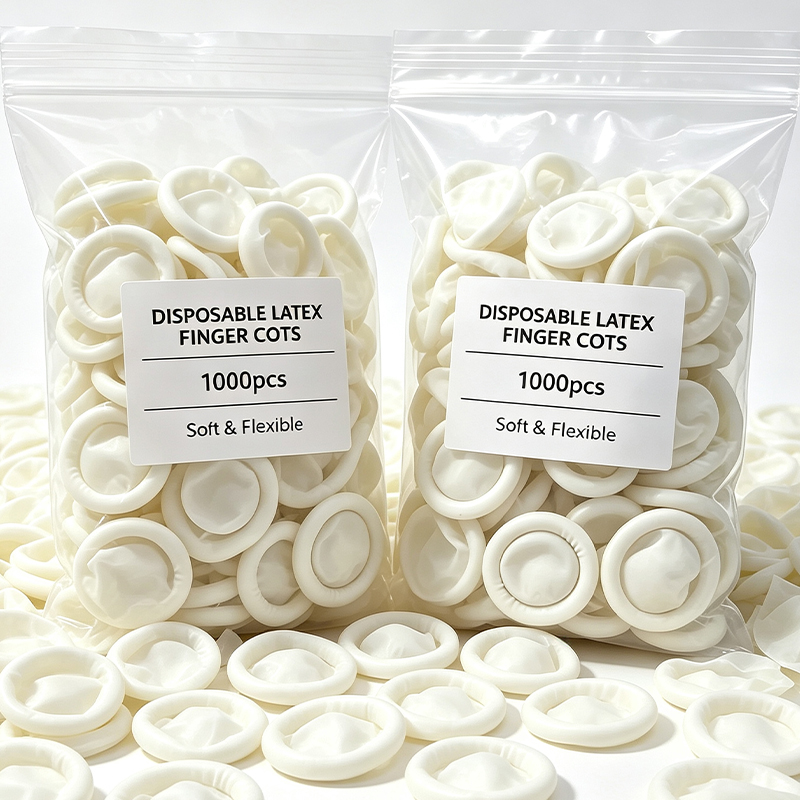 Latex Disposable Glove - ถุงนิ้วแบบใช้แล้วทิ้งสีขาว 100-1000 ชิ้น ป้องกันฝุ่น กันลื่น อเนกประสงค์