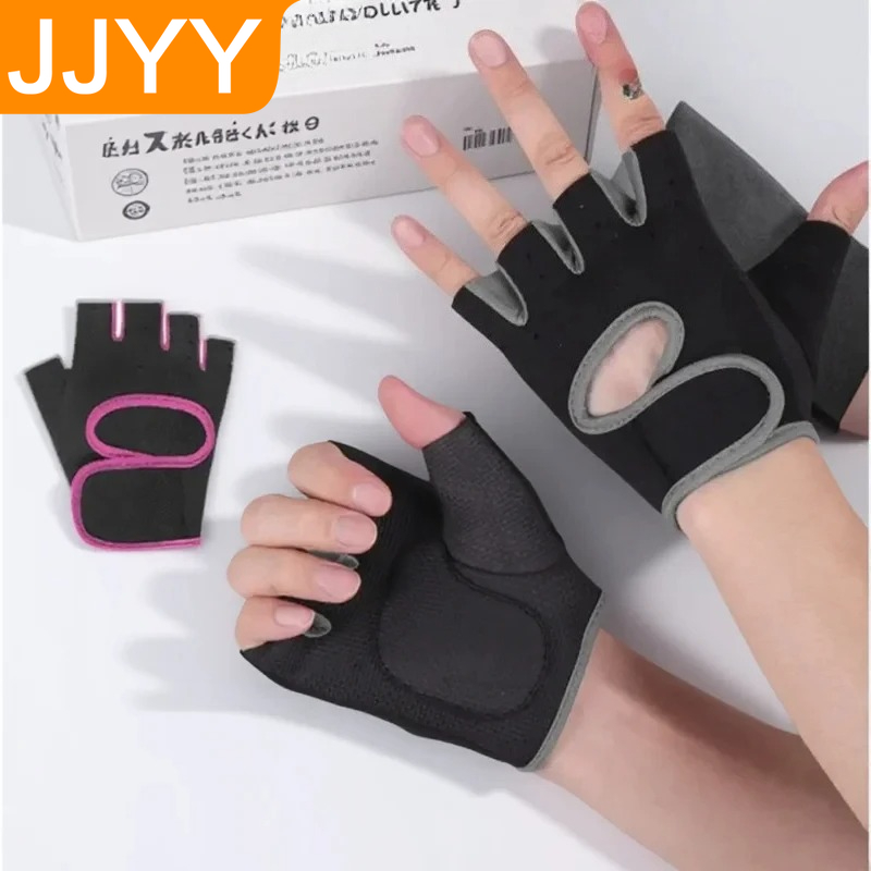 Workout Glove Gym - ถุงมือปั่นจักรยานออกกำลังกายแบบครึ่งนิ้ว ระบายอากาศได้ดี กันลื่น สำหรับฟิตเนส เพาะกาย เหมาะสำหรับผู้ชายและผู้หญิง