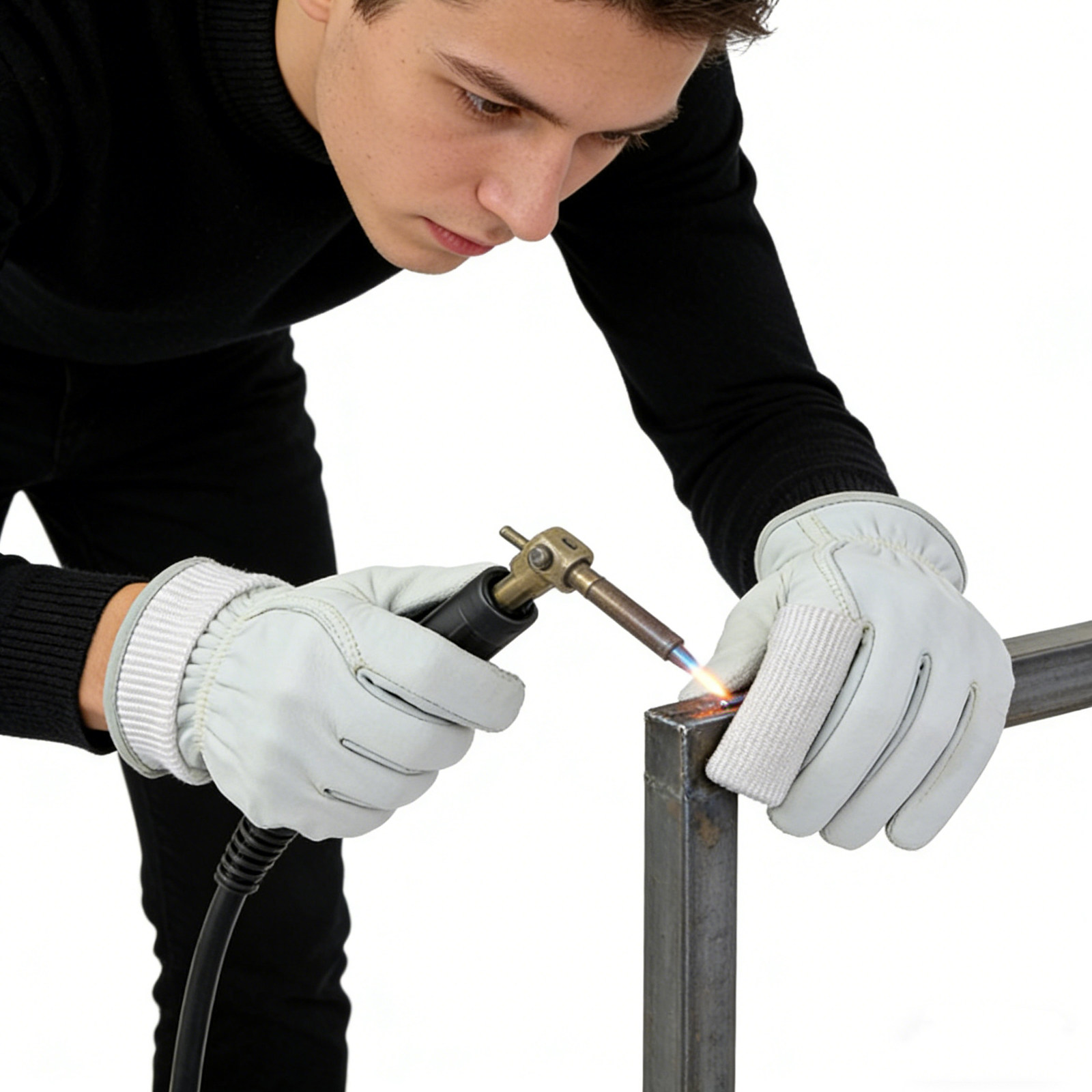 Heat Resistant Glove - ถุงมือเชื่อมทิกกันความร้อนแบบไฟเบอร์กลาส ทนความร้อนสูง ทนไฟ ปลอกแขนป้องกันความร้อนสำหรับงานเชื่อมอุตสาหกรรม