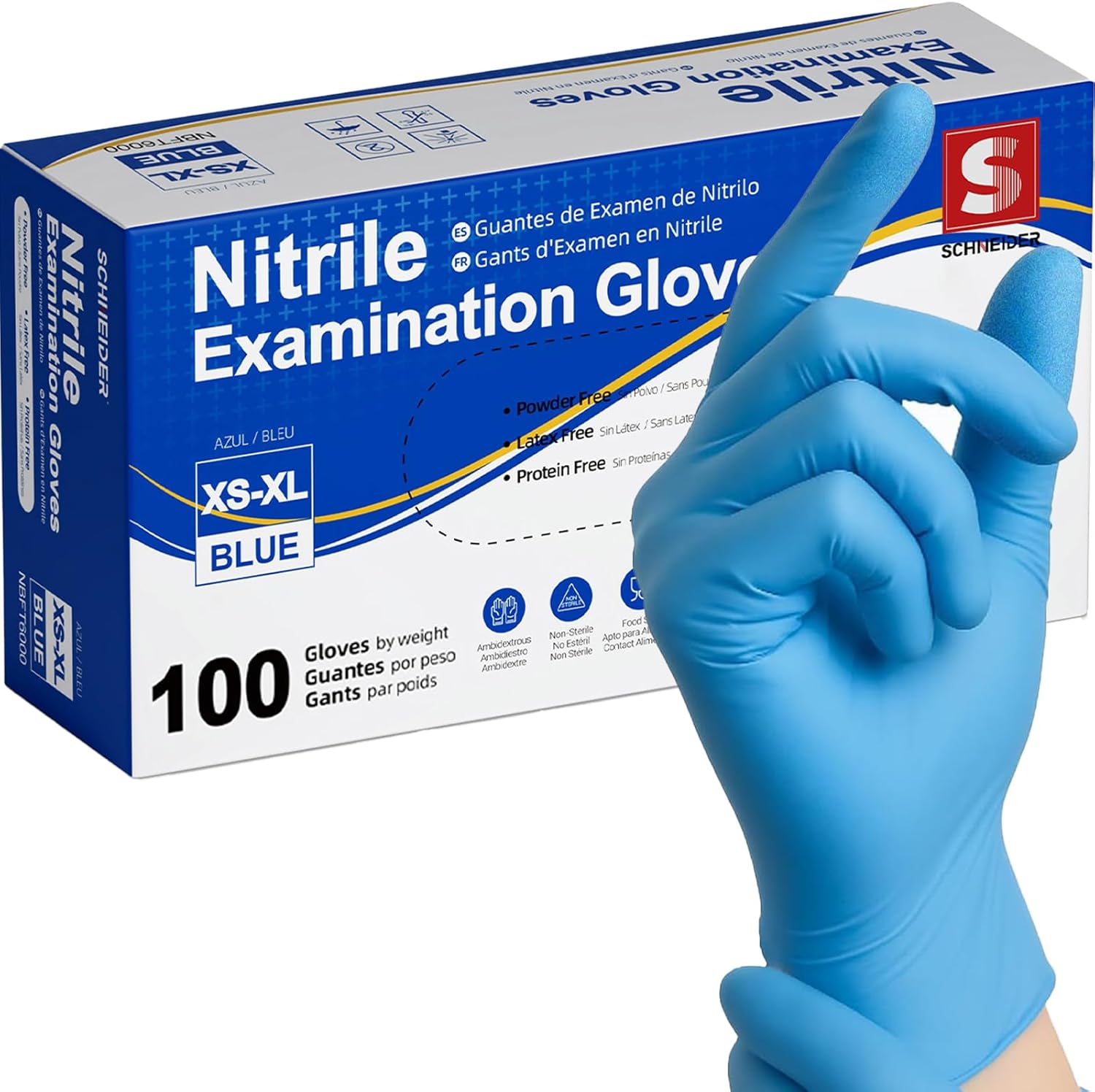 Exam Glove Nitrile - ถุงมือตรวจโรคไนไตรล์เกรดทางการแพทย์ 100 ชิ้น, ได้รับการรับรองจาก FDA 510(k)