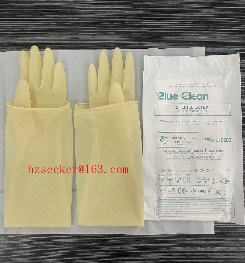 Rubber Glove Cleaning - Blue Clean LT5200 (1คู่) ถุงมือยางลาเท็กซ์สำหรับห้องปลอดเชื้อ ขนาด