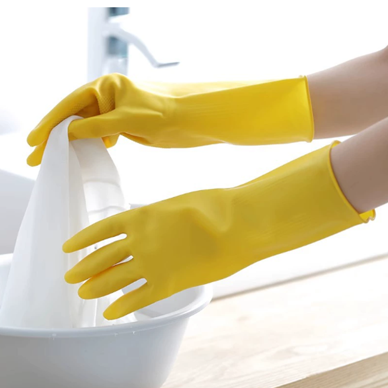 Rubber Glove Cleaning - 1/3/5/10PCS ถุงมือยางล้างจานกันน้ําหนาเนื้อยาง Latex ป้องกันแรงงานสวมใส่ทํางานในครัวเรือน