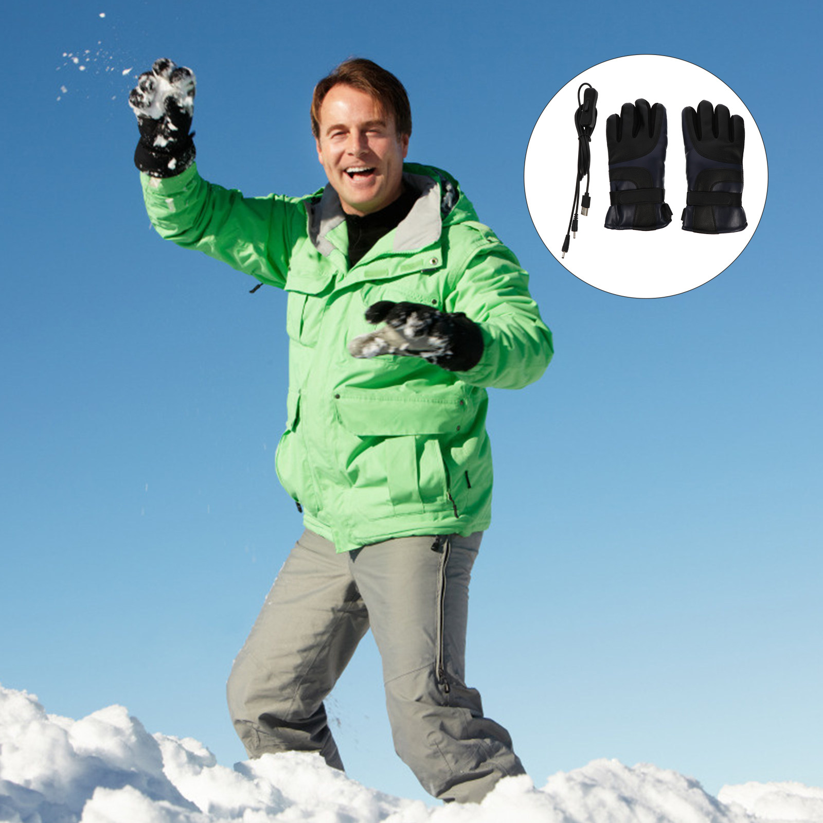 Winter Glove Insulated - ถุงมือไฟฟ้าทำความร้อน 1 คู่ สำหรับฤดูหนาว กันความร้อน กันน้ำ