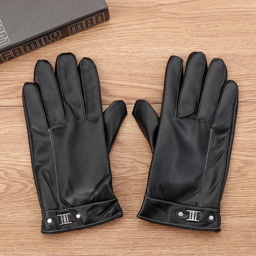ถุงมือหนังขนแกะกันหนาวสำหรับผู - Leather Driving Glove บทวิจารณ์และราคา