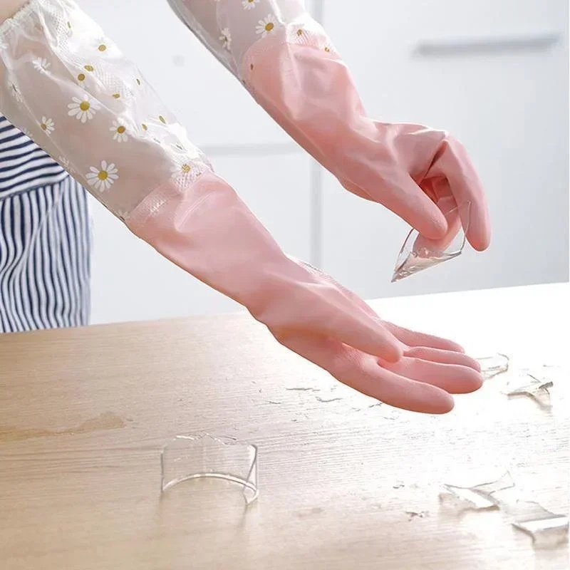 ถุงมือยางแขนยาวสำหรับใช้ในครัว - Rubber Glove Cleaning บทวิจารณ์และราคา