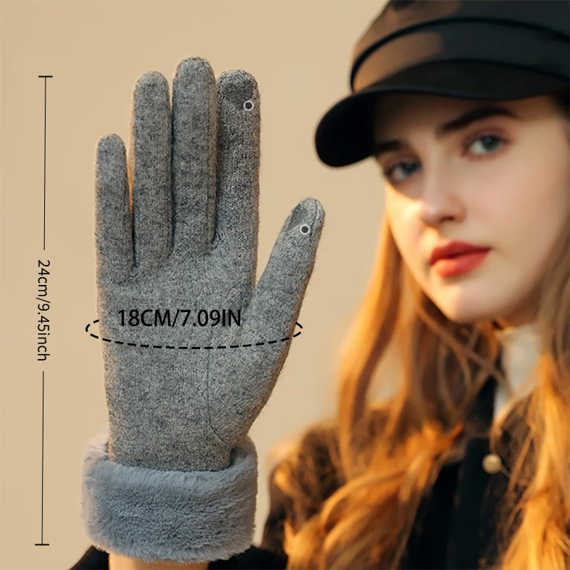 ถุงมือถักหน้าหนาวสำหรับผู้หญิง - Wool Glove Lined บทวิจารณ์และราคา